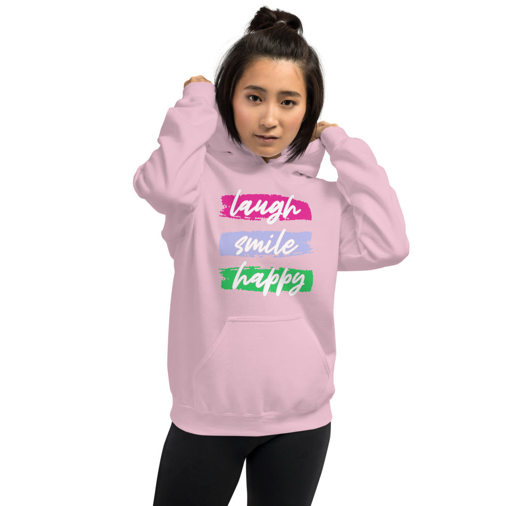 Laugh Smile Happy/Unisex-Kapuzenpullover