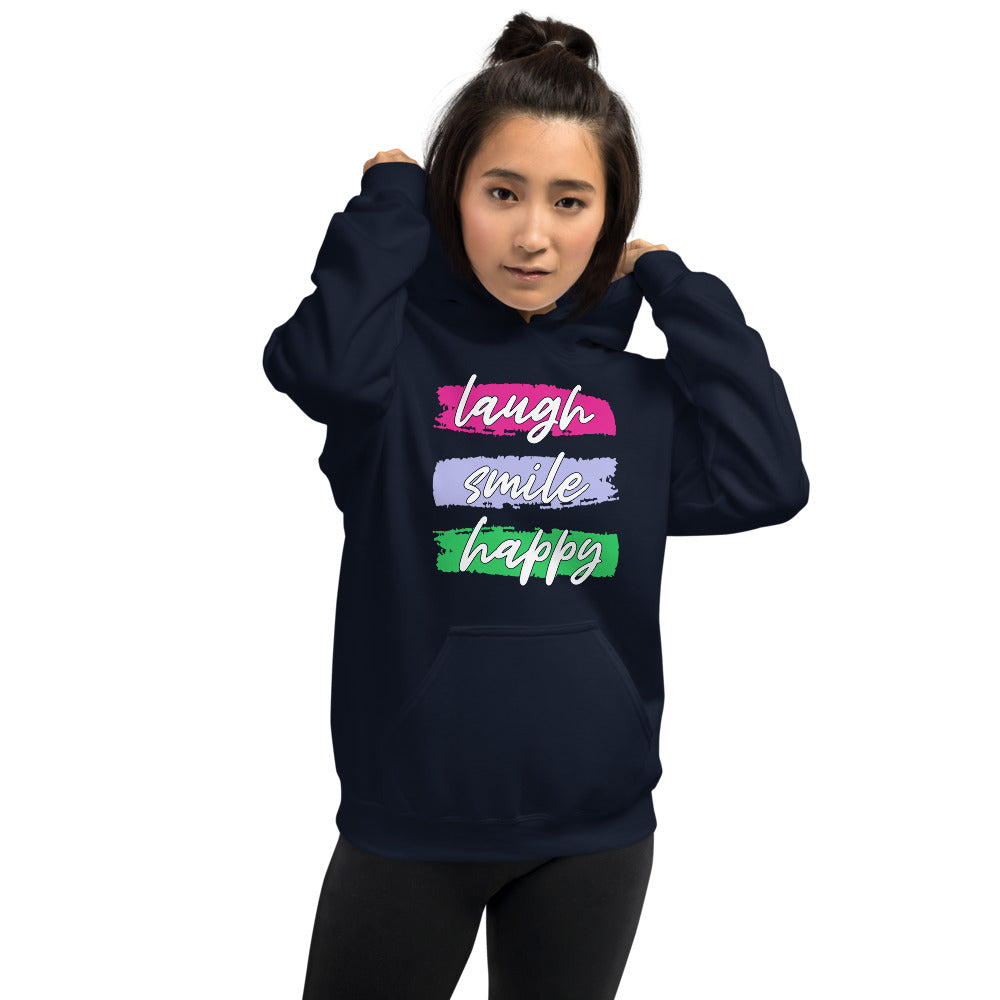 Laugh Smile Happy/Unisex-Kapuzenpullover