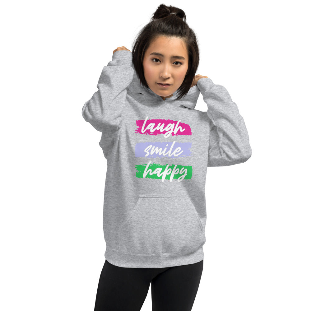 Laugh Smile Happy/Unisex-Kapuzenpullover