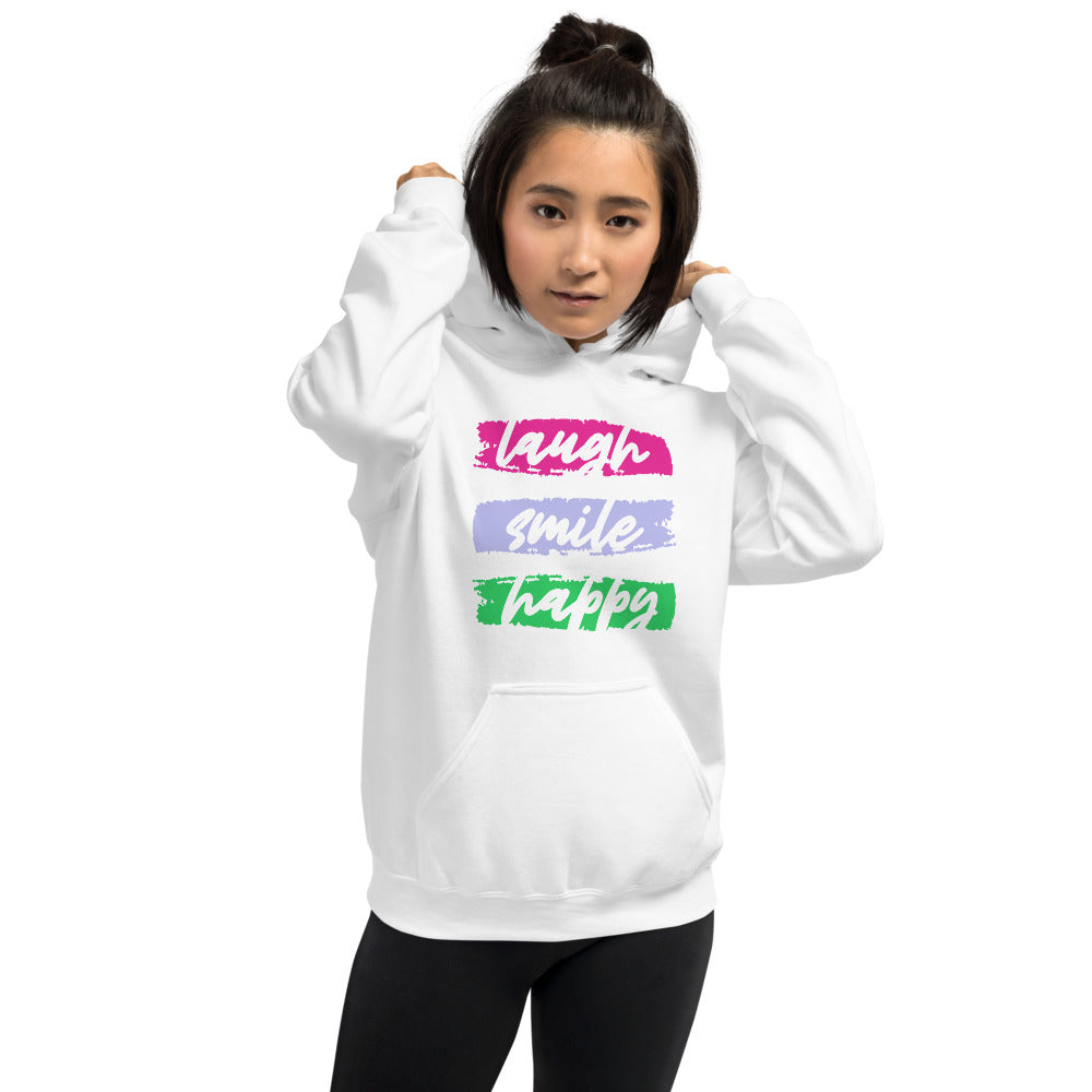 Laugh Smile Happy/Unisex-Kapuzenpullover